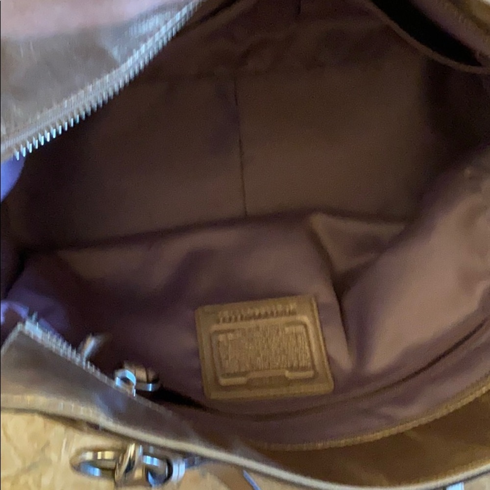 Used Coach gold tote plus wristlet - Picture 5 of 10